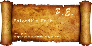 Palotás Erik névjegykártya